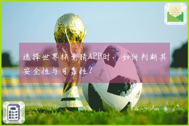 选择世界杯竞猜APP时，如何判断其安全性与可靠性？